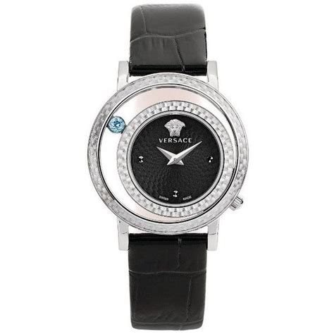 Versace Venus Quartz Black Dial Ladies Watch 